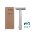 thumbnail image 1 of Er na Whityle Metal Safety Razor Classic Wet Shaver Large Handle Beard Shaped Razor TX03A With 10 Blades Free Shipping, 1 of 7