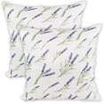 thumbnail image 2 of Elegant Lavender Flowers Cushion Case Pillow Cover with Zipper 2 Pack (18" x 18"), 2 of 5