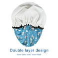 thumbnail image 4 of Shower Caps,Blue Cartoon Unicorn Gift Balloon Cloud Pattern Waterproof Shower Cap for Women 4 Pieces,Double Reusable Hair Cover for Shower PEVA Elastic Stretch Hem, 4 of 7