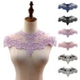 thumbnail image 2 of Visland Lace Embroidered Fake Collar Hollow See-through Lace Flower Pattern False Collar Lace Embellished Clothing Accessory, 2 of 8