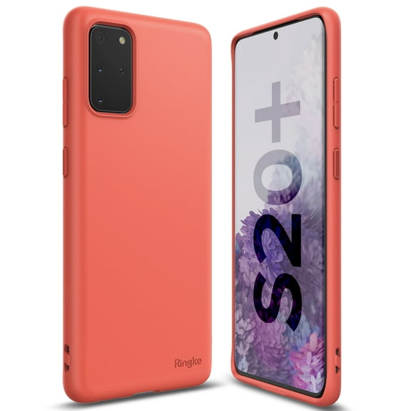 Ringke Air-S Case Compatible with Samsung Galaxy S20 Plus, Silicone Flexible TPU Shockproof Matte Slim Phone Cover - Coral