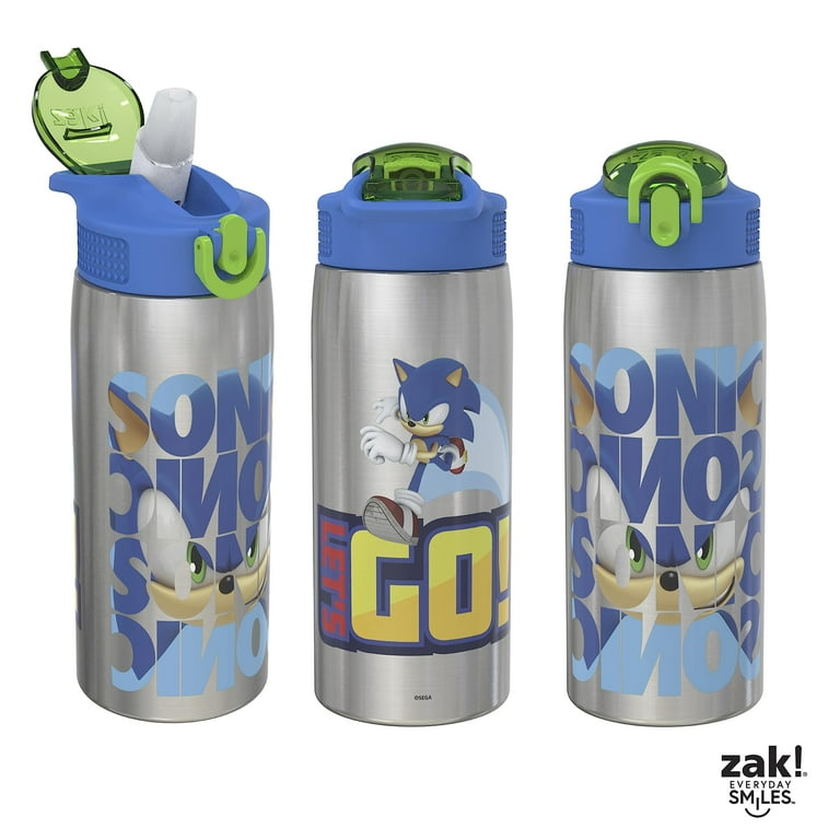 Zak Designs Sonic the Hedgehog Water Bottle for Travel and