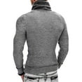 thumbnail image 4 of Awdenio Men's Sweaters , Fashion Men Casual Button Long Sleeve Casual Solid Turtleneck Sweater Blouse, 4 of 9