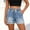 Blue, variant on BUIGTTKLOP Womens Jean Shorts Soft Elastic Waist Summer Casual Denim Short Pants with Pockets