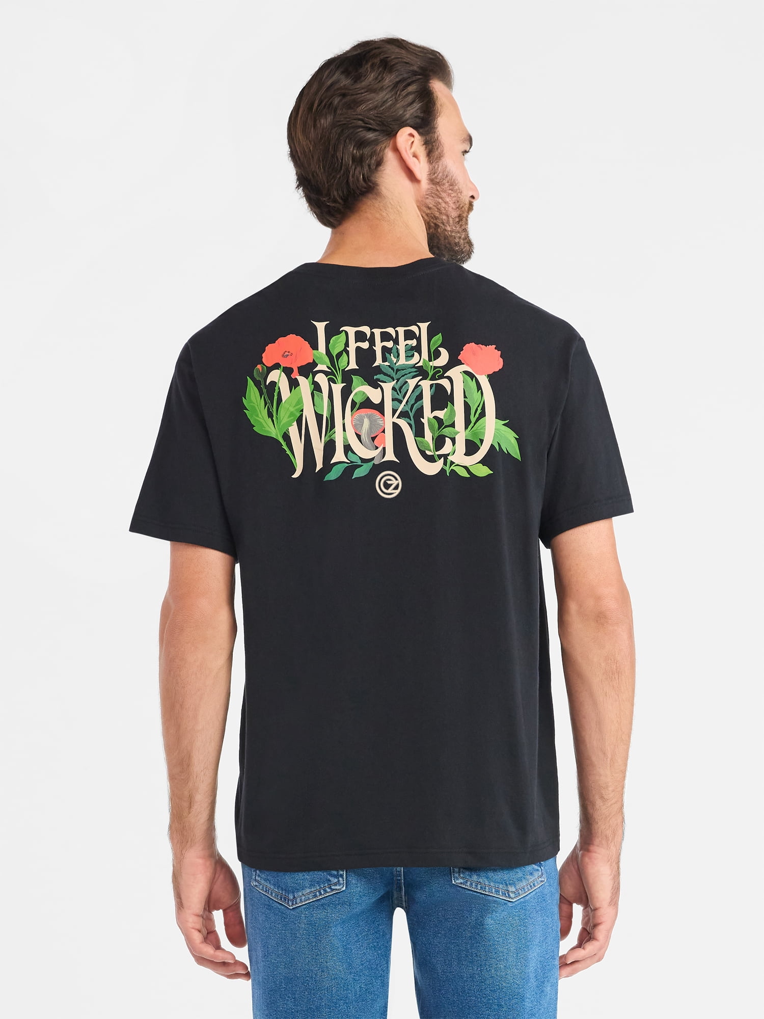 Wicked Men's and Big Men's Front Back Graphic Tee with Short Sleeves, Sizes S-3XL