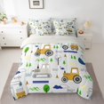 thumbnail image 2 of jejeloiu Cute Cartoon Excavator 7-Piece Twin Bedding Sets,Construction Vehicles Bedding Comforter Set,Orange Gray Green Sheet Sets For Boys Kids,Breathable Home Decor Reversible, 2 of 8
