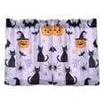 thumbnail image 7 of Yayeee Kitchen Curtains Tier Pair Light Filtering 27"x36" Rod Pocket Short Cafe Window Panel, Purple Halloween Pumpkin, 7 of 7