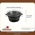 thumbnail image 4 of Round Cast Iron Outdoor Charcoal Grill & Pizza Grill, Portable Non-Flammable BBQ Grill with Wooden Base & Stainless Steel Tray for Tea Making, Camping & Family Gatherings, 4 of 9