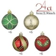 thumbnail image 3 of 24ct 60mm Route de Campagne Rouge Vert et Or Boules de Noël Incassables, 3 of 6