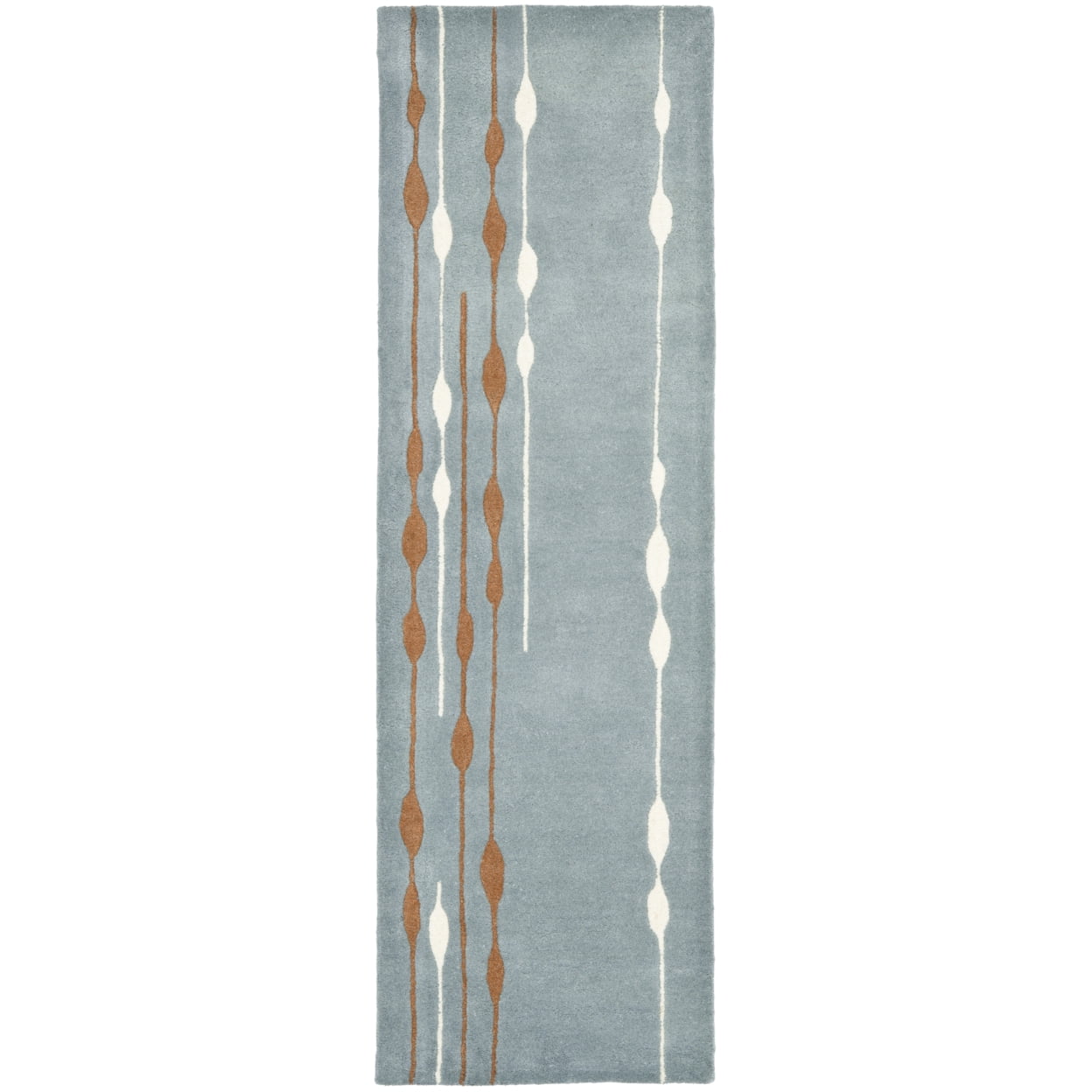 SAFAVIEH Soho Caleb Striped Wool Area Rug, Blue/Multi, 5' x 8'