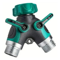 Wideskall Heavy Duty 3/4" inch Metal Garden Hose 2 Way Y Splitter with Shut Off Valve