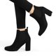 thumbnail image 2 of Botines De Chelsea Punta Redonda Tacones Gruesos Para Mujer Negro 40, 2 of 7