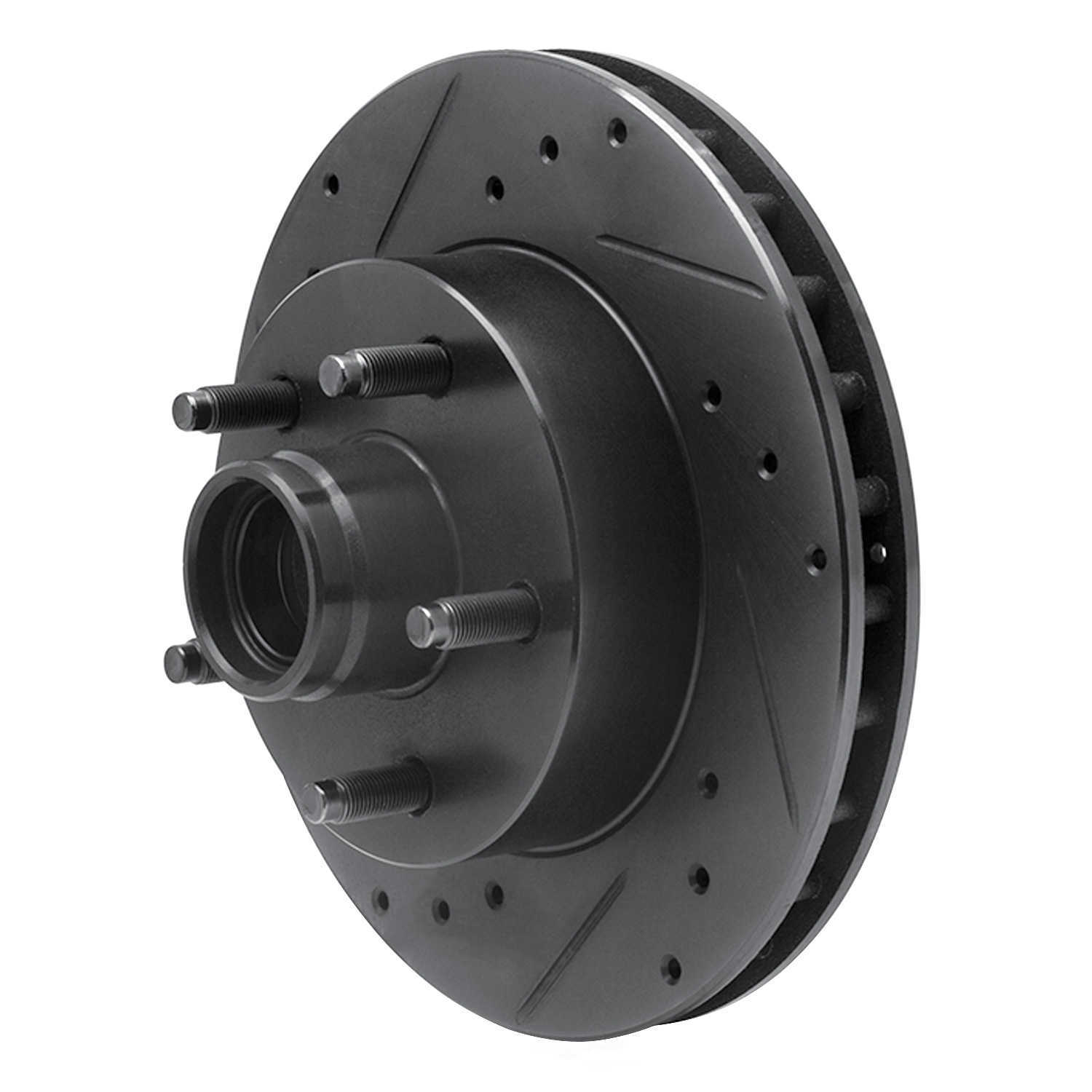 Dynamic Friction Company 633-54138L DFC Brake Rotor - Drilled And Slotted - Black