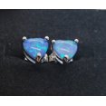 thumbnail image 6 of 6.8mm Heart Blue Opal Sterling Silver Earrings, 6 of 6
