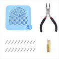 thumbnail image 1 of Kit de Plantilla para Dar Forma A Alambre de Joyería, Placa de Plástico con Varillas de Aleación, Alicates de Corte de Acero y Alambre de Cobre para Abalorios de Joyería, Azul, 1 of 7