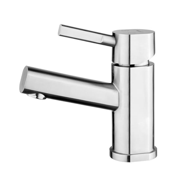 Waterhaus Solid Stainless Steel, Single Hole, Single Lever Lavatory Faucet - Brushed Stainless Steel