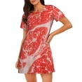 thumbnail image 1 of Fotbe Beef Steaks Bata de Dormir para Mujer con Estampado, Camisón de Algodón de Manga Corta, Ropa de Dormir Casual, 1 of 6