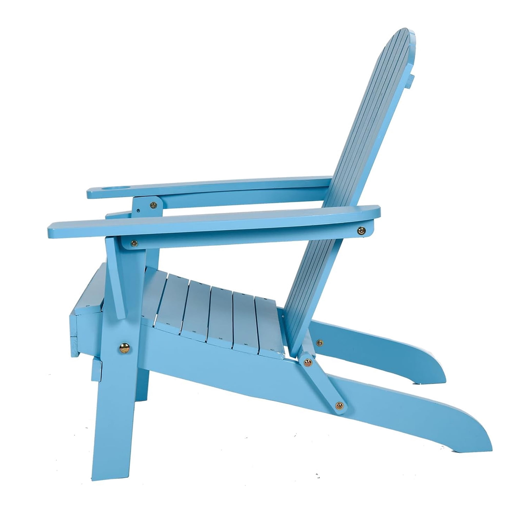 Nalwort Adirondack Chairs, Outdoor Wooden Lawn Chairs with Cup Holder, Patio Chair for Garden,Yard,Poolside,Backyard, 350lb Weight Capacity (Blue)
