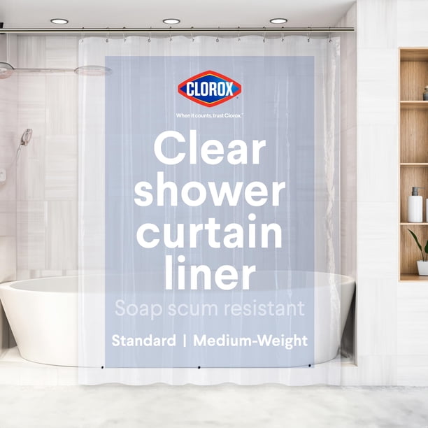 Forro de cortina de ducha CLOROX Premium impermeable 180 x 180 cm