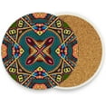 thumbnail image 2 of Coolnut Mandala Print Coasters for Drinks Set of 4, Absorbent Ceramic Drink Coaster with Cork Base for Wooden Coffee Table, Cool Housewarming Gift for Home Decor Gifts, 2 of 6