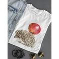 thumbnail image 3 of Cute Hedgehog And Red Apple T-Shirt Women -Image by Shutterstock, Female Small, 3 of 4