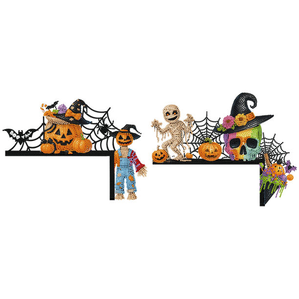 Muestra La Esquina Puerta Pintura Del Diamante Espantapájaros Calabaza Halloween para Los Favores Fiesta