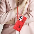 thumbnail image 6 of Dteck Wallet Crossbody for Samsung Galaxy S22 Ultra Case with Lanyard Wrist Strap Credit Card Holder, PU Leather Protective Phone Case with Ring Holder,Red, 6 of 8