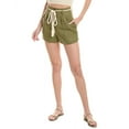thumbnail image 2 of HEVRON womens  Elyse Linen Short, 8, Green, 2 of 3