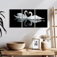 thumbnail image 3 of Elephant Stock Swans In Love Wall Art - Horizontal Multi Panel Canvas - Living Room Wall Decor - Animal Multi Panel - Black And Gray Decor - 26" x 12", 3 of 8