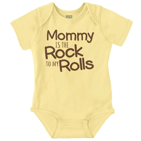 Funny Mommy is the Rock to My Rolls Romper Boys or Girls Infant Baby Brisco Brands NB