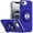 Blue, variant on For iPhone 17E / 16E / SE4 Metal CD Pattern Matte Finished Hybrid with Rotational Ring [Car Mount Friendly] Case - Black