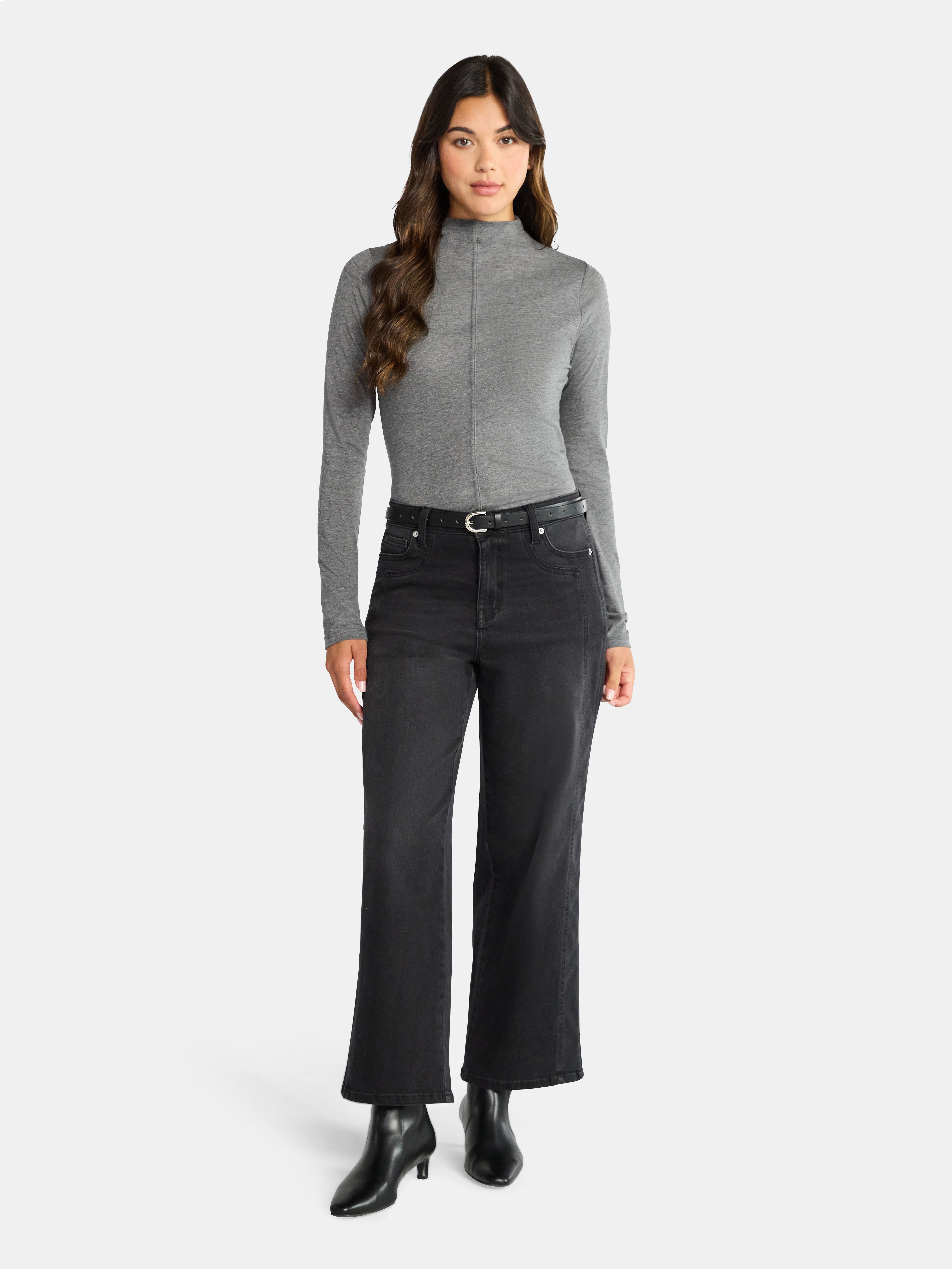 Time and Tru Women's Tissue Like Turtleneck Top, Sizes XS-XXXL