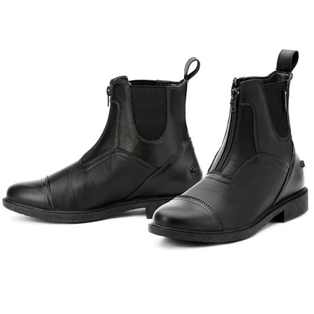 Front Zip Boots - 28 SZ OVATION HORSE RIDER ENERGY ZIP FRONT SYNTHETIC DURABLE PADDOCK BOOTS BROWN