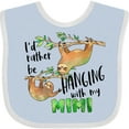 thumbnail image 3 of Inktastic Id Rather Be Hanging with My Mimi Cute Sloths Boys or Girls Baby Bib, 3 of 4
