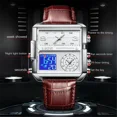 thumbnail image 2 of LIGE Montre de Sport Homme Militaire Carré Grand Cadran Quartz Numérique LED Montre-Bracelet, 2 of 4