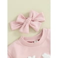 thumbnail image 6 of Suealasg Baby Girls Easter Outfits Short Sleeve Bunny Embroidery Romper + Headband Set 2Pcs Newborn 1st Birthday Clothes, 6 of 9