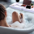 thumbnail image 2 of Cabot & Carlyle Luxury Bath Caddy Tray for Tub | Bath Table | Premium Bamboo Bathtub Tray for Tub | Fits All Bath Accessories Wine Glass, Books, Tablets, Cellphones, Shampoo | Bath Shelf Foldable, 2 of 3