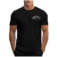 thumbnail image 2 of Ceisia Men Mountain Range Print T Shirt Short Sleeve Minimalist Design Crew Neck Casual Regular Fit Soft Cotton Outdoor Top Black L Gifts for Father, 2 of 5