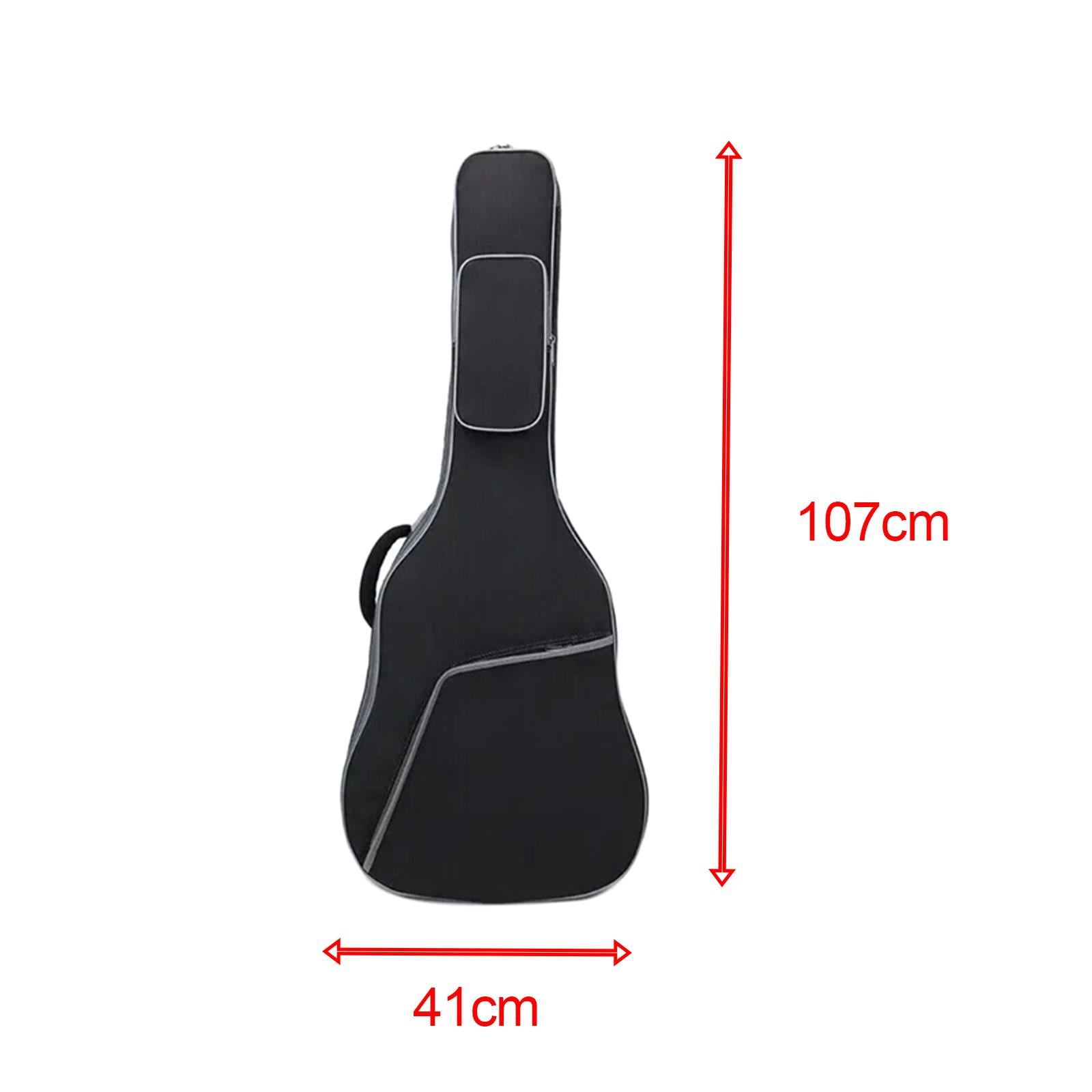LeeQinersw Guitar Bag 41in Oxford 2 Pockets Music Accessories Padded Soft Case for Acoustic Black