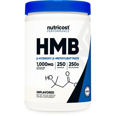 Nutricost HMB (Beta-Hydroxy Beta-Methylbutyric) 250 Grams Powder Supplement