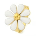 thumbnail image 2 of 304 Stainless Steel Enamel Stud Rings for Women Flower White Adjustable Flower: 18x18mm DIY, 2 of 4