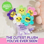 Emotional Support Pals Flowers, 5 Cuddly Plush Toys with Carrying Basket, Cute Gifts