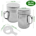 thumbnail image 2 of Powdered Sugar Shaker Duster with Handle, SENHAI 2pcs Stainless Steel Powder Shakers for Sugar Pepper Cinnamon Powder Flour with Printing Molds Stencils - Fine & Large Mesh, 2 of 9