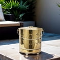 thumbnail image 2 of Large Stainless Steel Fire Bowl 26x29cm for Outdoor Sacrificial Burning and Garden Bonfires Gold or Red, 2 of 8