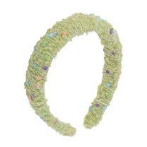 Unique Bargains 1 Pc Color Dot Wool Braided Headbands Green