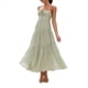 thumbnail image 3 of Vestido Fluido con Tirantes Finos y Corsé para Mujer, Ideal para Vacaciones en la Playa o Como Invitada de Boda Verde L, 3 of 10