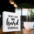 thumbnail image 3 of Zomyto 5x5 In You Can Do Hard Things Wooden Box Sign Desk Decor Inspirational Wooden Box Plaque Sign Desk Decor, 3 of 6