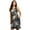 Black, variant on Women's Floral Leopard Print Sleeveless Buttoned Scoop Neck Mini Elegant Dress with Pockets 95% Polyester 5% Elastane