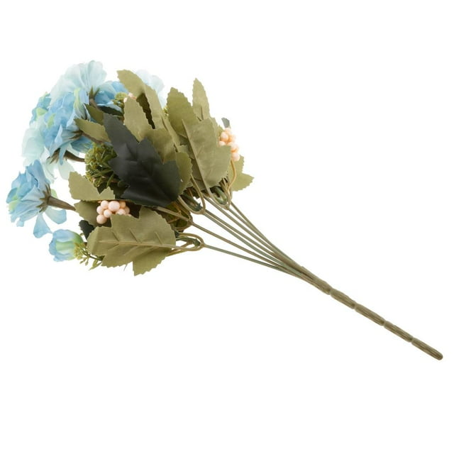 1 manojo de rosa de seda de peonía artificial 6 cabeza decoración floral de la boda Azul Sunnimix Flor de seda artificial