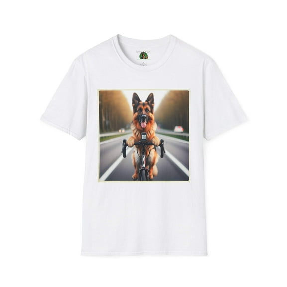 German Shepherd Biker Unisex Softstyle T-Shirt